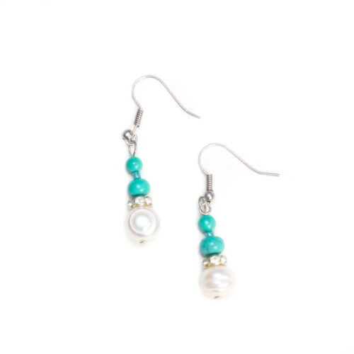 GEMPRO Genuine Turquoise and Pearl Necklace Set for Her - Image 3