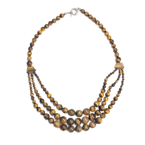 GEMPRO Genuine Tiger's Eye Multilayer Statement Necklace for Her