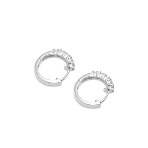 Gempro 925 Sterling Silver Round Sky Blue Topaz Earring For Her, (Silver) - Image 2