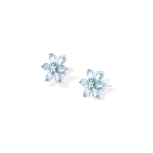 Gempro 925 Sterling Silver Pear Sky Blue Topaz Earring For Her, (Silver) - Image 2
