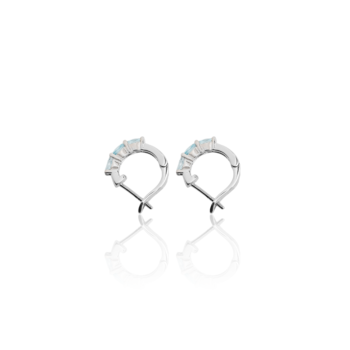 Gempro 925 Sterling Silver Oval Sky Blue Topaz Earring For Her, (Silver)