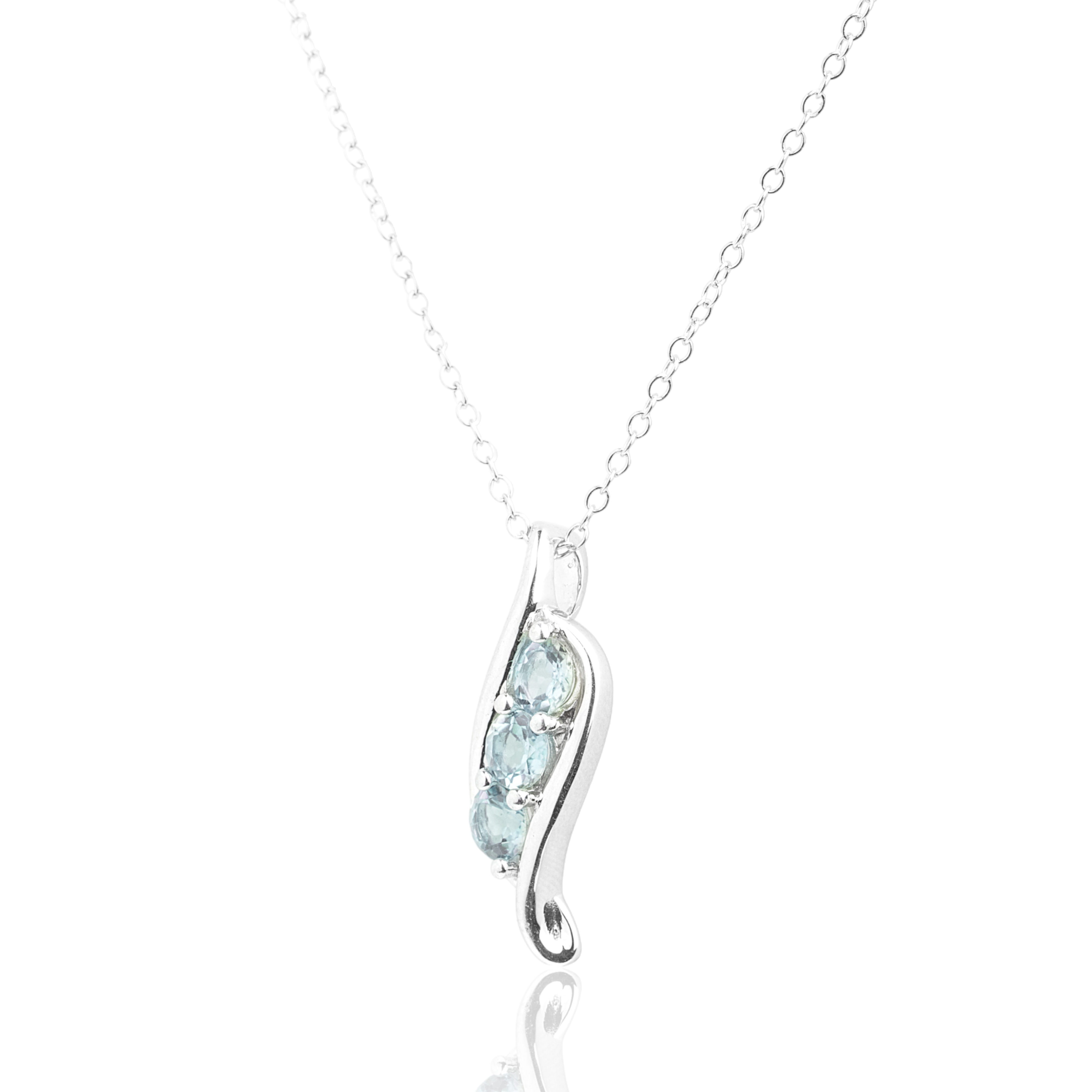 Gempro Blue Topaz Gemstone Solitaire Pendant for Women