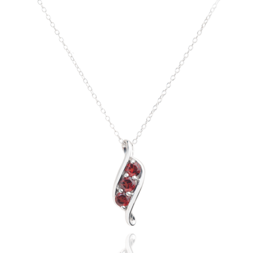 Gempro 925 Sterling Silver Certified Garnet Sunburst Pendant for Women - Image 2