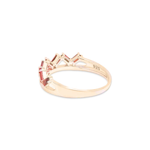 Gempro 925 Sterling Silver Baguette Garnet Ring For Her, (Silver US 7) - Image 3