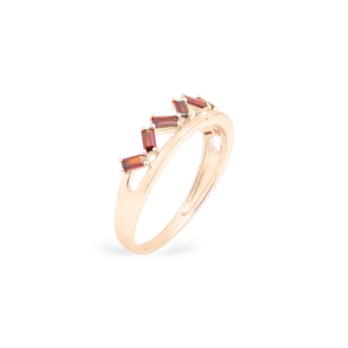 Gempro 925 Sterling Silver Baguette Garnet Ring For Her, (Silver US 7) - Image 4