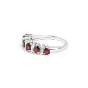 Gempro 925 Sterling Silver Pear Garnet Ring For Her, (Silver, US 7)