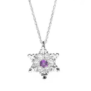 Gempro 925 Sterling Silver Snowflake Pendant for Women