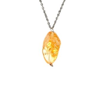 Gempro Raw Citrine Pendant healing crystal for Success