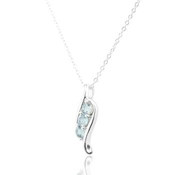 Gempro 925 Sterling Silver Blue Topaz Gemstone Solitaire Pendant for Women