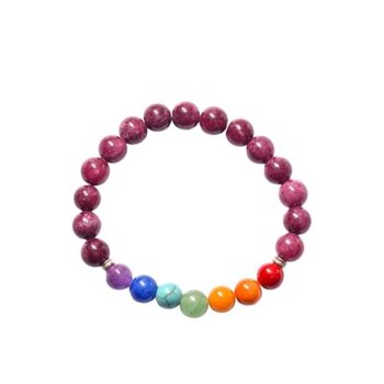 Gempro Purple jasper 7 Chakra Bracelet Men & Women