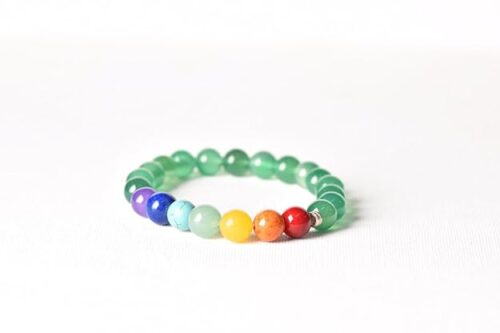 Gempro Green onyx 7 Chakra Natural Stone Bracelet for Unisex - Image 3