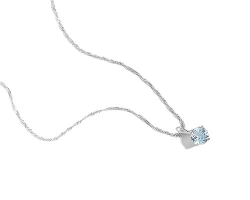 Gempro 925 Sterling Silver Certified Blue Topaz Chain Pendant for Women, Carat 2 - Image 3