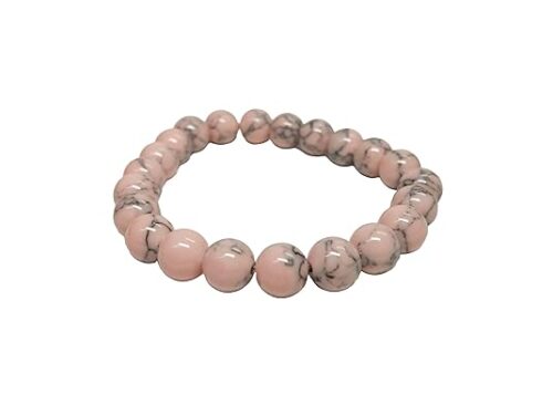 Gempro Pink Howlite Bracelet – Natural Stone Beaded Bracelet for Calm & Style