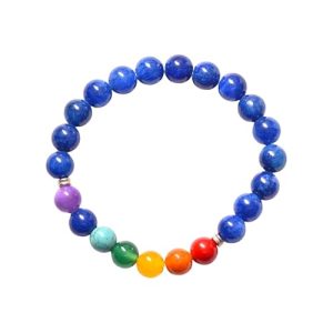 Gempro Blue Jade 7 Chakra Natural Stone Bracelet for Unisex