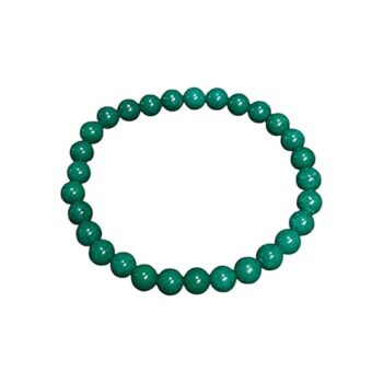 Gempro Natural Gemstone Green Jade Round stretchable bracelet