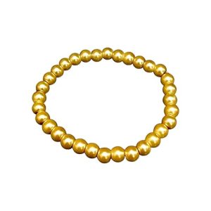 Gempro Natural Golden Round Pearl Beads stretchable Bracelets for Girls Bead Size 6 MM