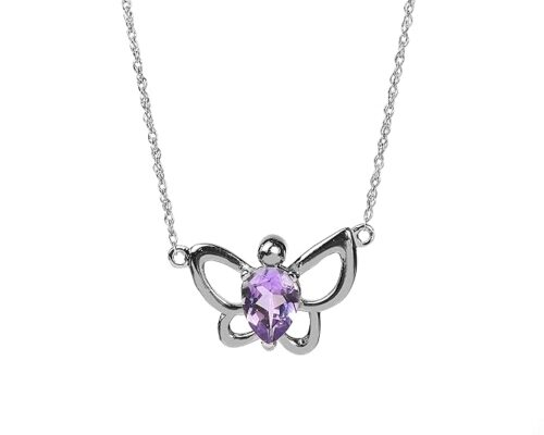 Gempro 925 Sterling Silver Certified Gemstone Butterfly Pendant for Women - Image 5
