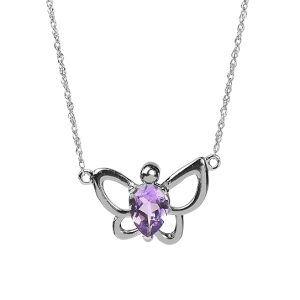Gempro 925 Sterling Silver Certified Gemstone Butterfly Pendant for Women