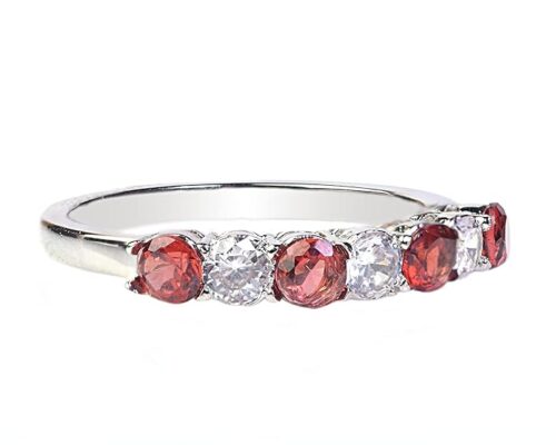 Gempro 925 Sterling Silver Gemstone Band Ring for Women (Size US 7) - Image 3