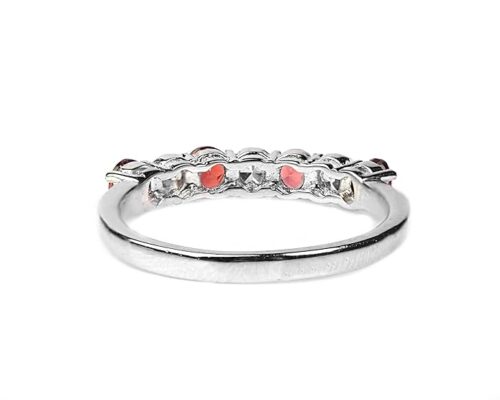 Gempro 925 Sterling Silver Gemstone Band Ring for Women (Size US 7) - Image 5