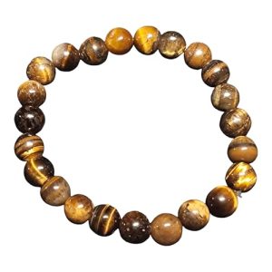 Gempro Tiger Eye Gemstone Balance Bracelet – Grounding & Protective Energy Bracelet for Men & Women