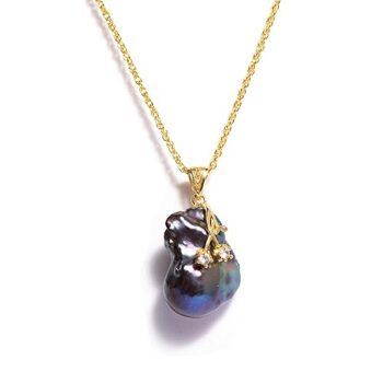 Gempro Genuine Fresh Water Pearl (Blue) Pendant for Women