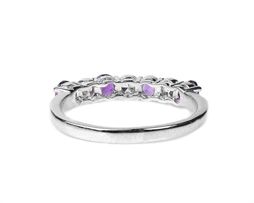 Gempro 925 Sterling Silver Gemstone Band Ring for Women (Size US 7) - Image 4