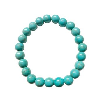 Gempro Turquoise Bracelet – Timeless & Versatile Natural Stone Bracelet for Unisex Bead Size 6 MM