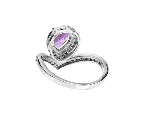 Gempro 925 Sterling Silver Natural Gemstone Pear Cut Luxury Ring for Women (Size US 7) - Image 4