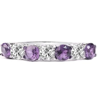 Gempro 925 Sterling Silver Gemstone Band Ring for Women (Size US 7)