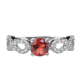 Gempro 925 Sterling Silver Garnet Twisted Ring for Women (Size 12)