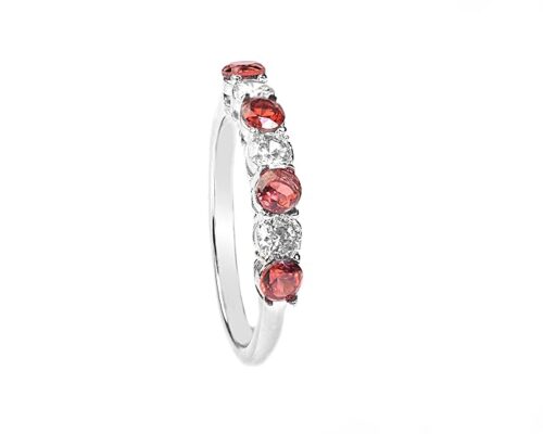 Gempro 925 Sterling Silver Gemstone Band Ring for Women (Size US 7) - Image 4