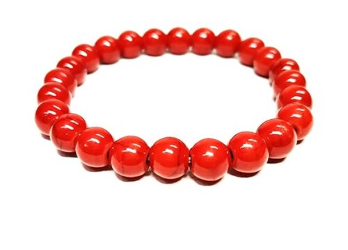 Gempro Red Jade Beads Stretchable Bracelet – Bold & Energizing Accessory for Men & Women