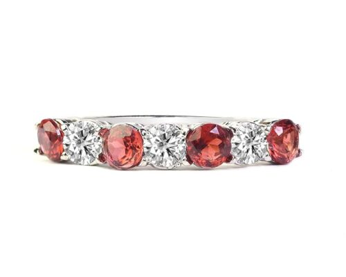 Gempro 925 Sterling Silver Gemstone Band Ring for Women (Size US 7)