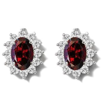 Gempro 925 Sterling Silver Birthstone Stud Earrings for Women
