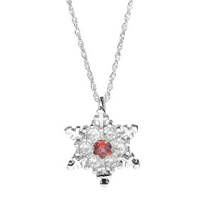 Gempro 925 Sterling Silver Snowflake Pendant for Women