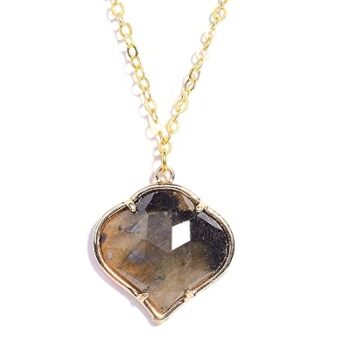Gempro Natural Gemstone Moroccan Motif Chain Pendant for Women