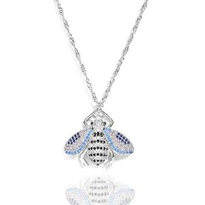 Gempro Multi Color Crystal Bumblebee Charm Chain Pendant Necklace for Women