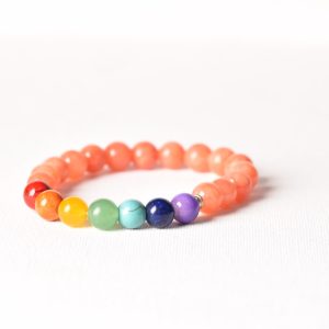 Gempro Gemstone jade 7 Chakra Bracelet Men & Women