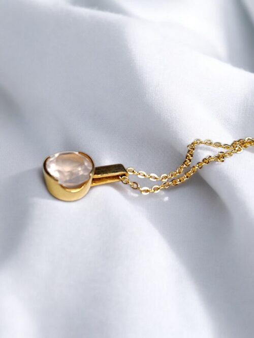Gempro 925 Stirling Certified Rose Quartz Love Gemstone Solitaire Pendant For Women & Girl - Image 5