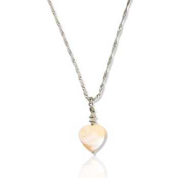 Gempro Genuine Mother Of Pearl Gemstone Chain Pendant For Women