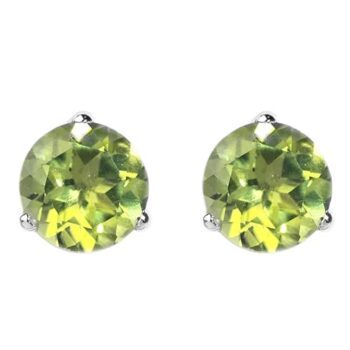 Gempro 925 Silver Green Peridot Gemstone Stud Earrings for Women