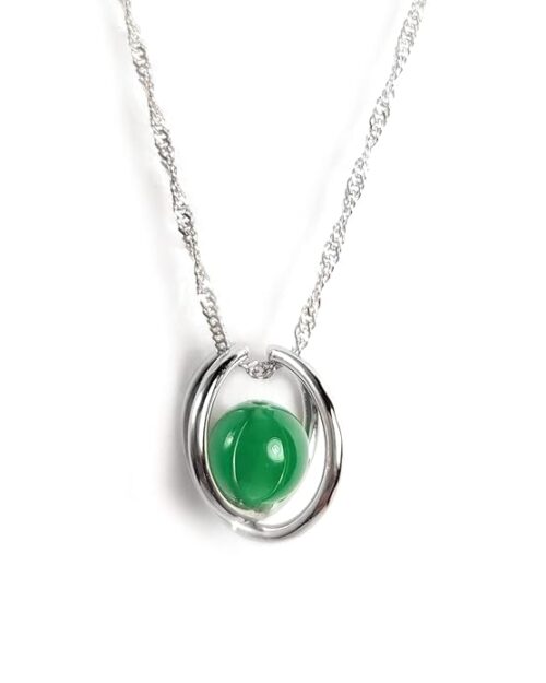 Gempro Green Onyx Gemstone Cage Pendant for Women