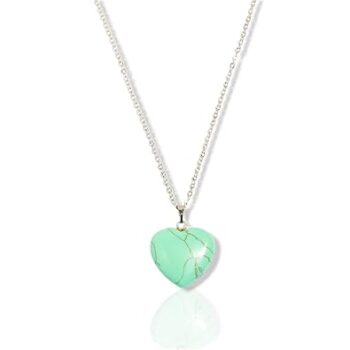 Gempro Gemstones Jewelry Genuine Green Heart Pendant