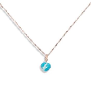 Gempro Turquoise Gemston Heart Pendant For Women