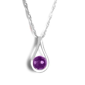 Gempro Amethyst Gemstone Dainty Pendant for Women