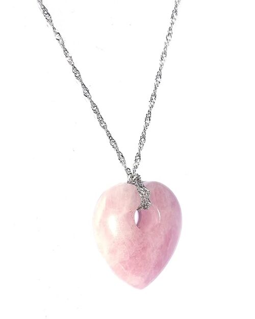 Gempro Certified Rose Quartz Heart Pendant for Women - Image 4