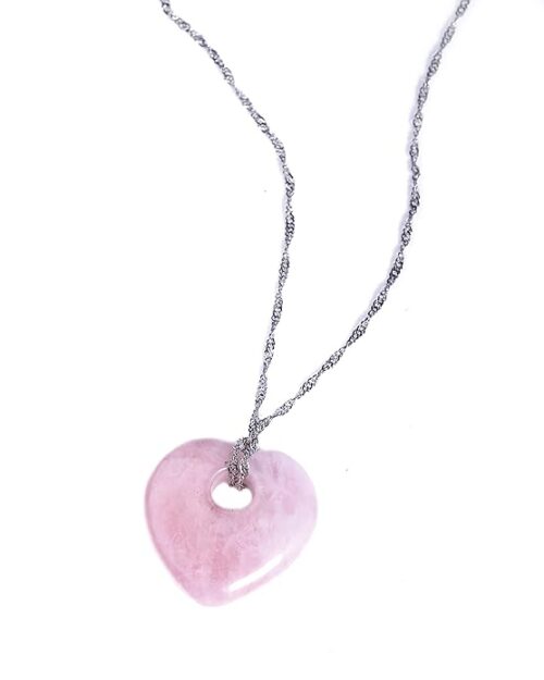 Gempro Certified Rose Quartz Heart Pendant for Women - Image 3