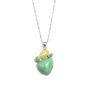 Gempro Genuine Green Agate Gemstone Pendant
