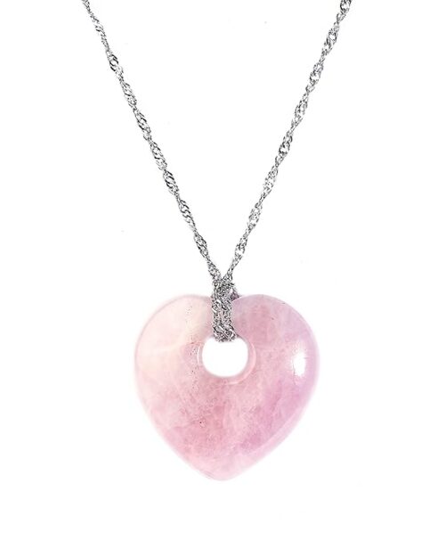 Gempro Certified Rose Quartz Heart Pendant for Women
